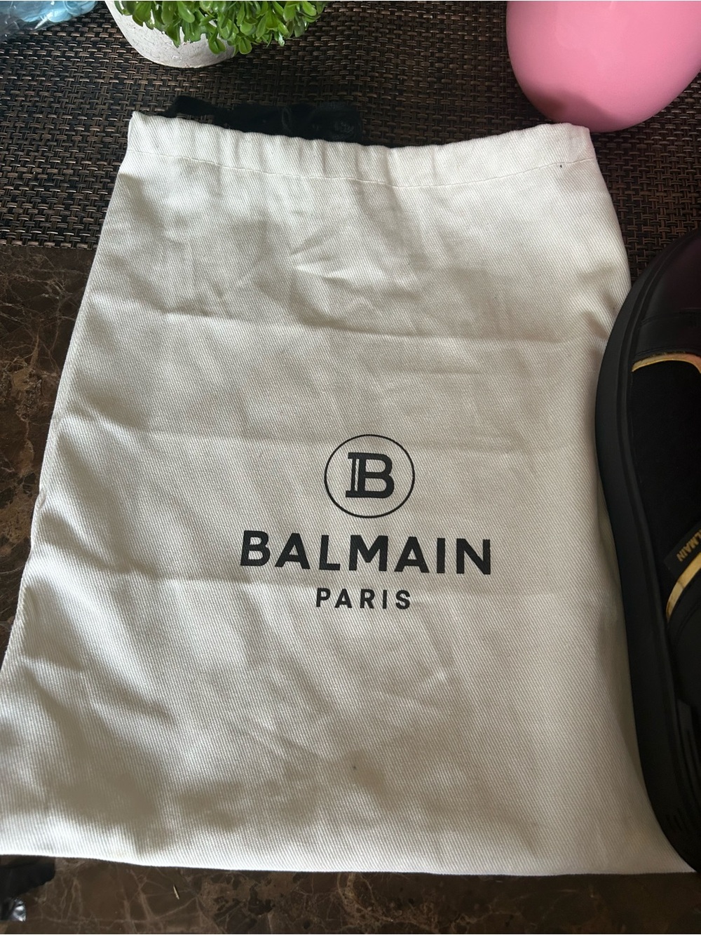 Balmain Black Gold Low Top Sneakers Size 11